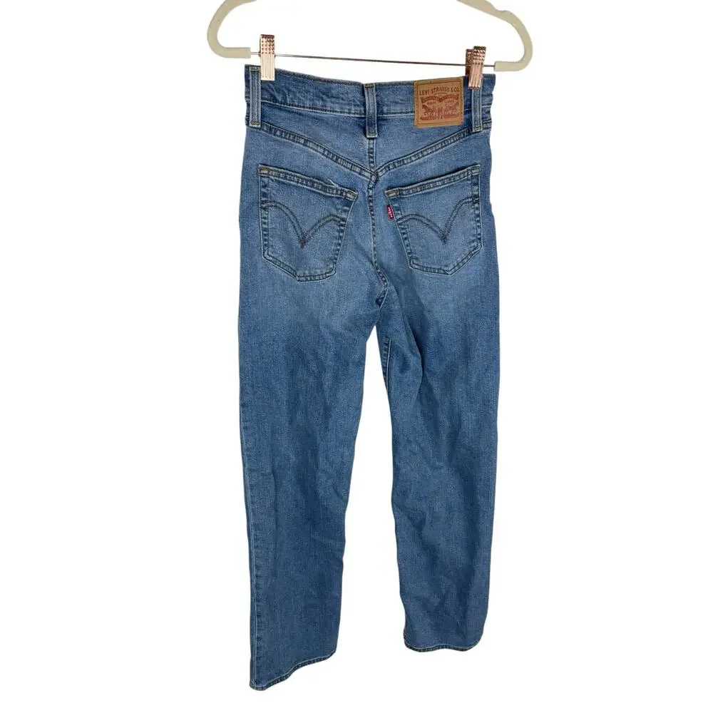 Levis Ribcage Straight Ankle Jeans High Rise Classic Retro Y2K Vintage 26